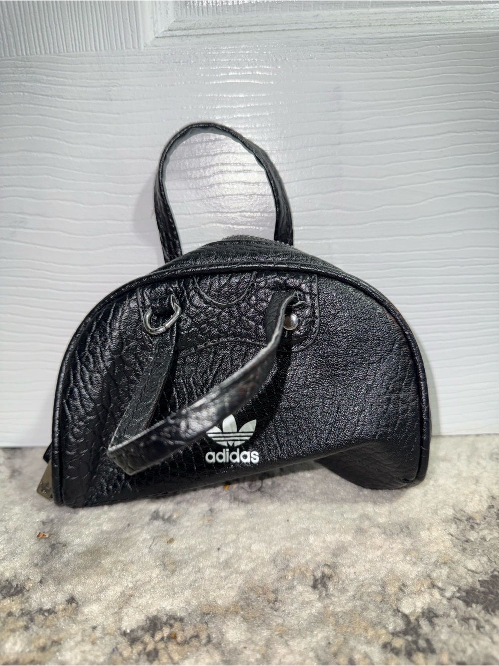 adidas Black Mini Dome Tote with Trefoil Logo